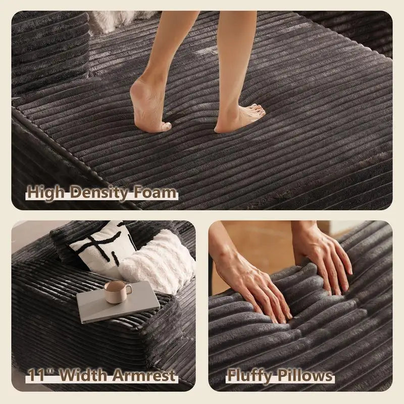 PlushBox™ No-Assembly Couch (Black)