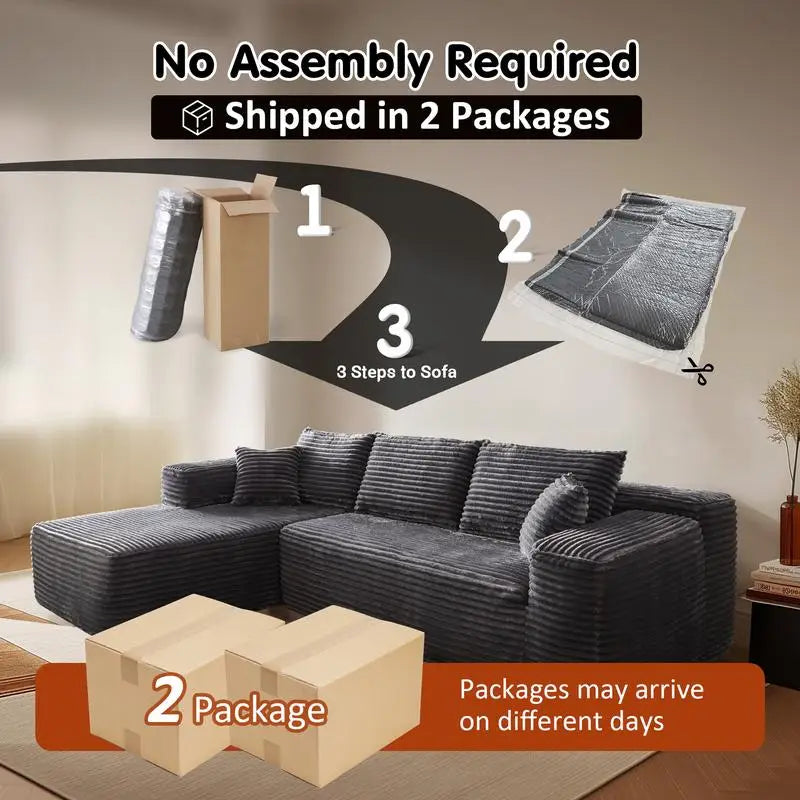 PlushBox™ No-Assembly Couch (Black) 🇺🇸